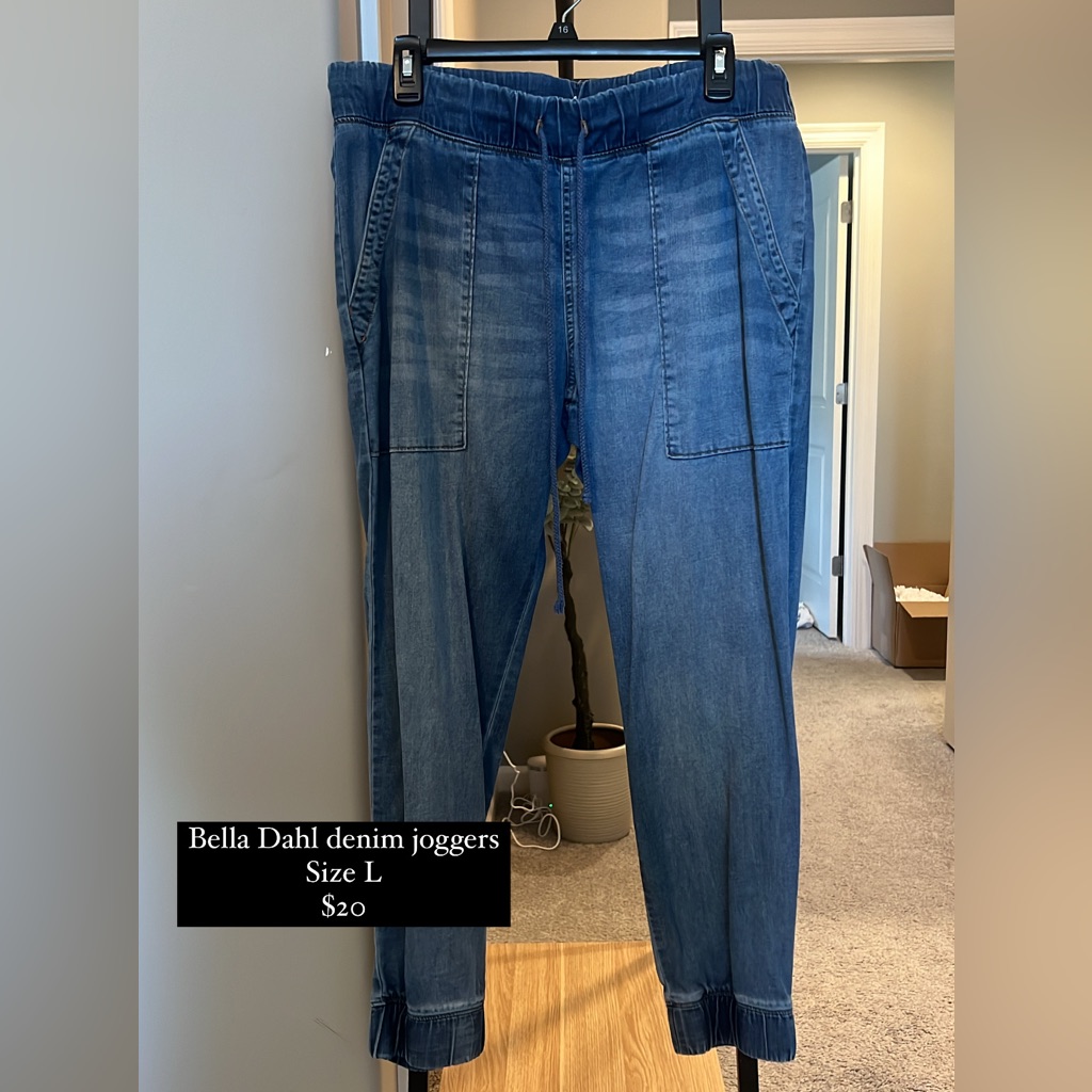 Bella Dahl Blue Denim Joggers For Women